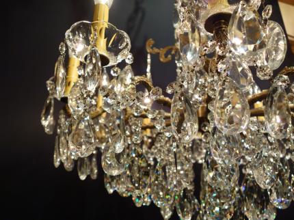 シャンデリア　アンティーク・ヴィンテージ　LCH 1237　Spanish brass & crystal chandelier 10灯（C2）