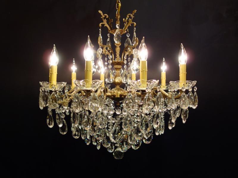 Spanish brass & crystal chandelier 10灯