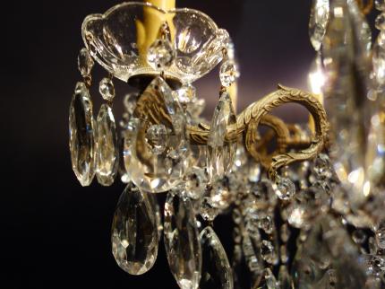 シャンデリア　アンティーク・ヴィンテージ　LCH 1238　Spanish brass & crystal chandelier 10灯（C1）
