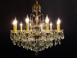 Spanish brass & crystal chandelier 10灯