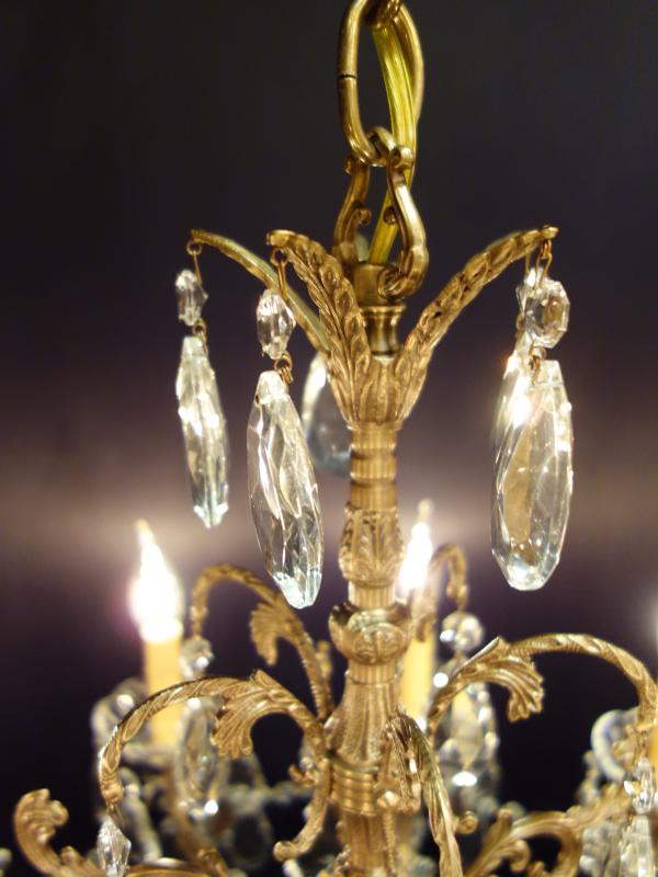 シャンデリア　アンティーク・ヴィンテージ　LCH 1239　Spanish brass & crystal chandelier 10灯（3）