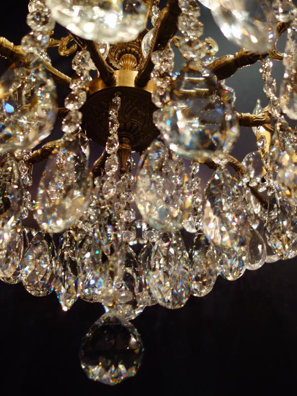 シャンデリア　アンティーク・ヴィンテージ　LCH 1239　Spanish brass & crystal chandelier 10灯（5）