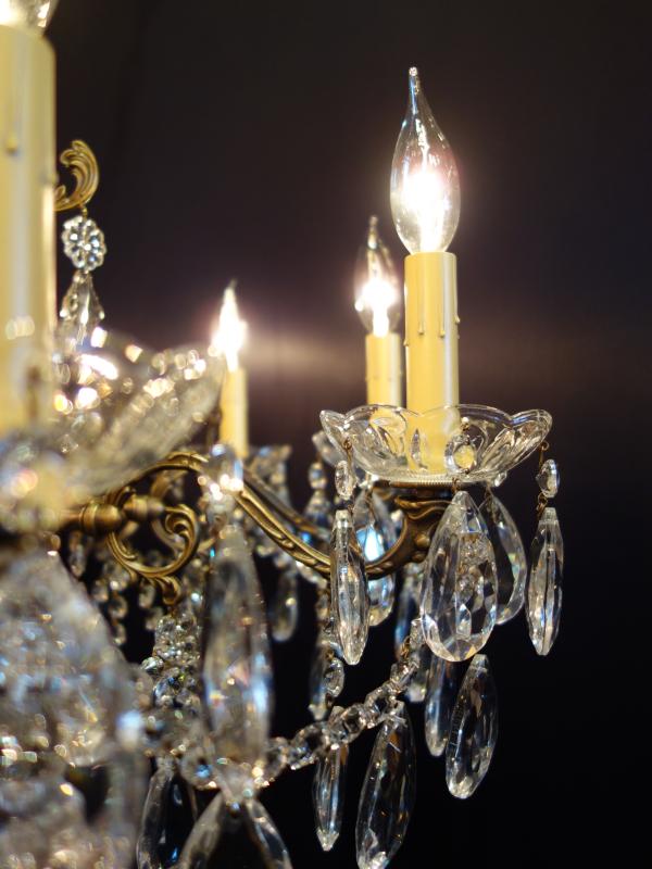 シャンデリア アンティーク・ヴィンテージ 別注H 0001/10 brass & crystal chandelier 10灯(3)