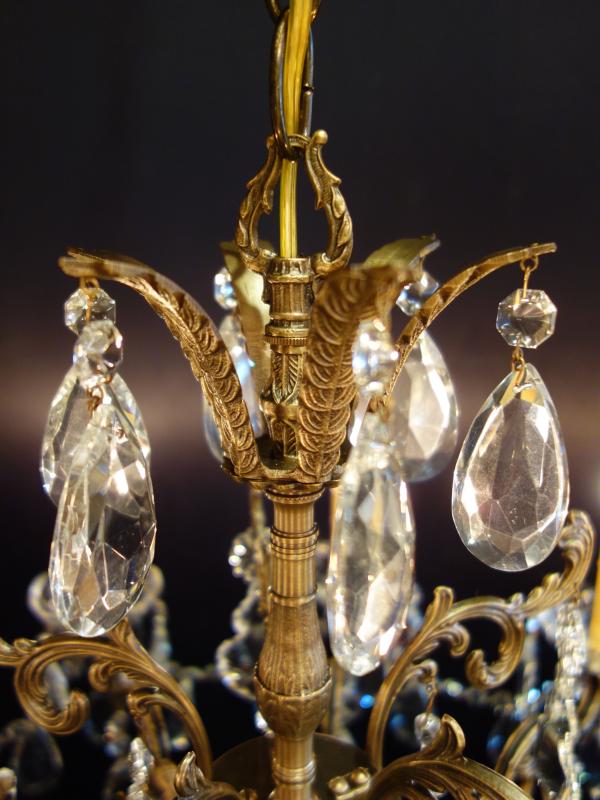 シャンデリア アンティーク・ヴィンテージ 別注H 0001/10 brass & crystal chandelier 10灯(4)