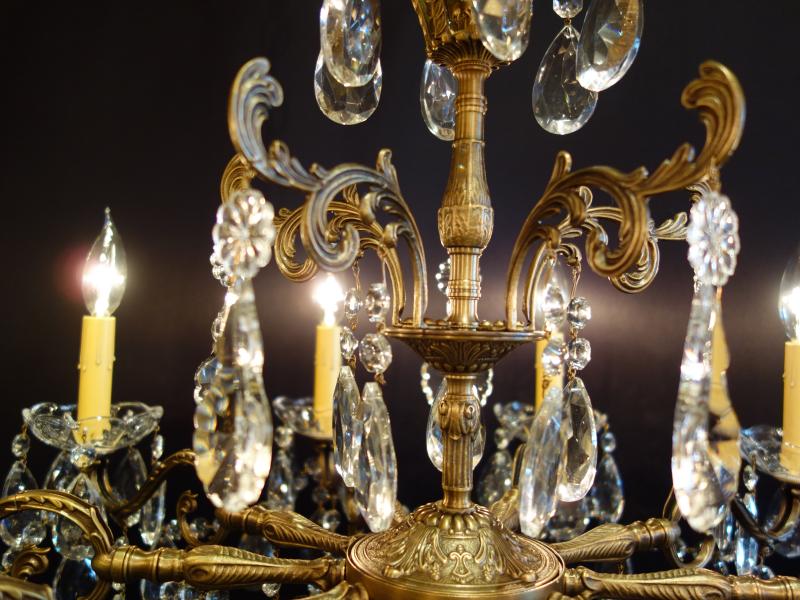 シャンデリア アンティーク・ヴィンテージ 別注H 0001/10 brass & crystal chandelier 10灯(5)