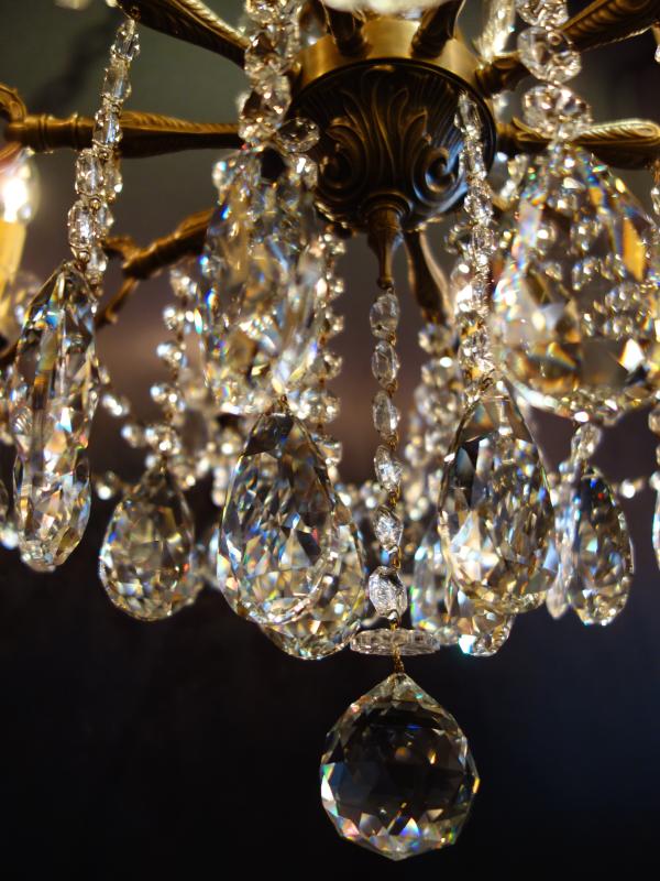 シャンデリア　アンティーク・ヴィンテージ　別注H 0001/10　brass & crystal chandelier 10灯（6）