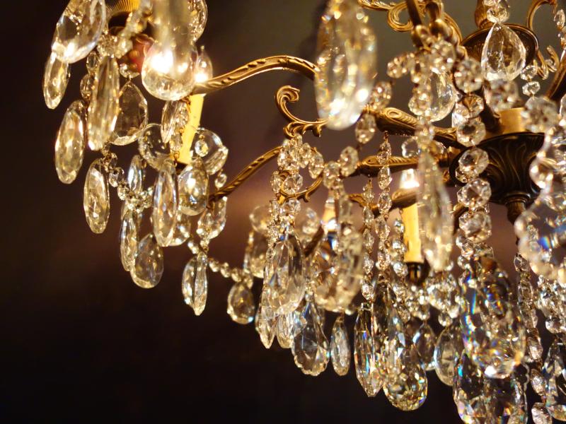 シャンデリア　アンティーク・ヴィンテージ　別注H 0001/10　brass & crystal chandelier 10灯（7）