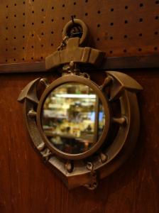Italian brass anchor wall mirror