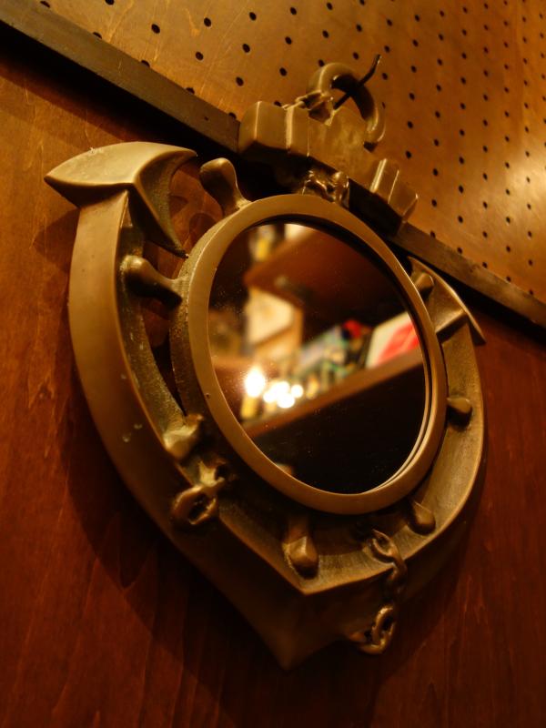 イタリア製真鍮枠ミラー　碇ミラー　壁面鏡　LCK 0597（4）