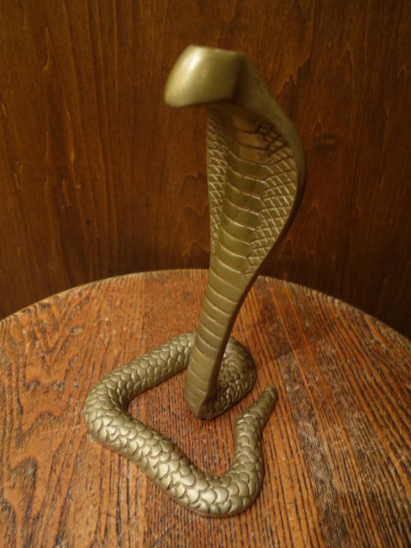 真鍮製コブラ置物　コブラオブジェ　爬虫類ディスプレイ　LCM 7400（3）