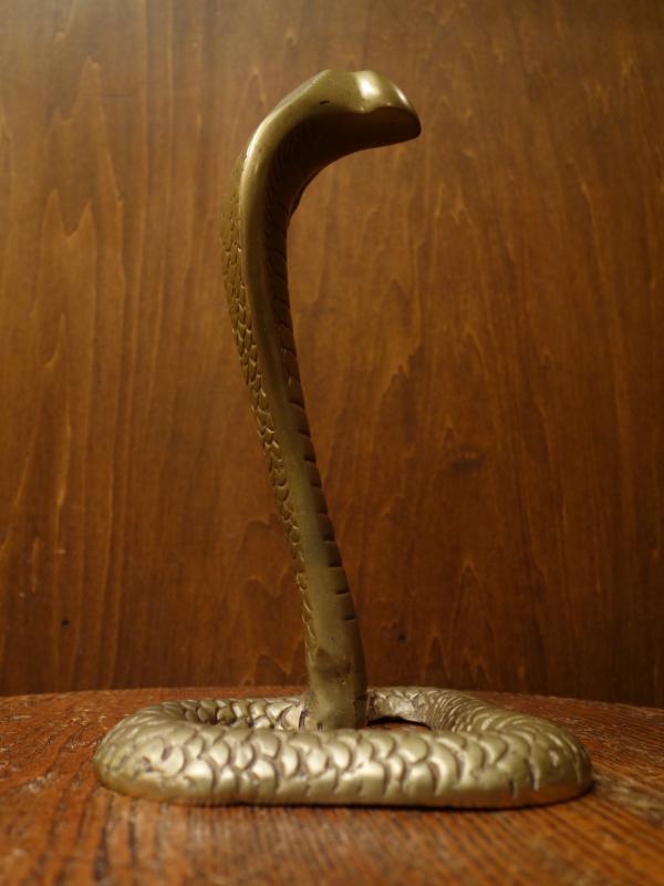 真鍮製コブラ置物　コブラオブジェ　爬虫類ディスプレイ　LCM 7400（4）