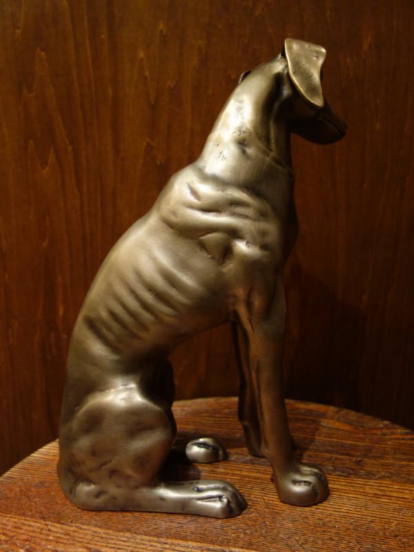ビンテージ真鍮製犬置物　犬オブジェ　玄関オブジェ　LCM 7378（5）