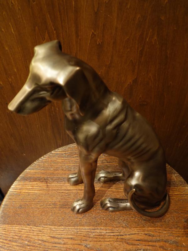 ビンテージ真鍮製犬置物　犬オブジェ　玄関オブジェ　LCM 7378（6）