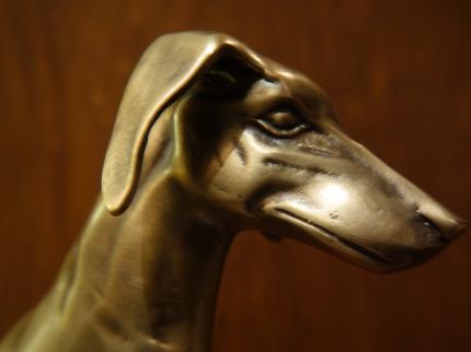 ビンテージ真鍮製犬置物 犬オブジェ 玄関オブジェ