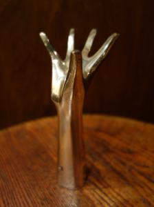 French silver hand object
