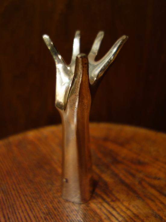 French silver hand object
