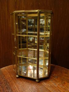 Italian glass & brass display case