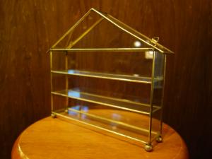 Italian glass & brass display case