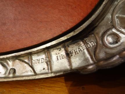 フランス製シルバー色ミラートレイ　オーバル型鏡トレイ　LCM 7335（C1）