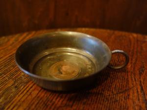 English brass penny coin cup