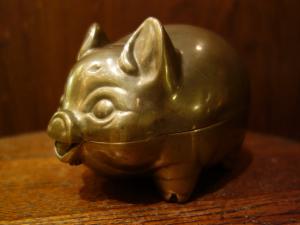 brass piggy bank