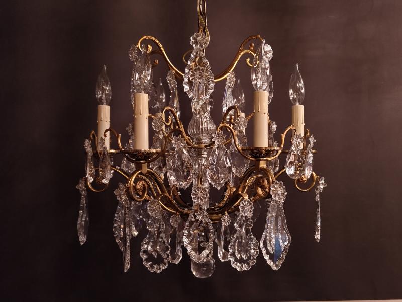 French Gilt Bronze Chandelier 6灯