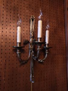 French gilt bronze bracket lamp 3灯