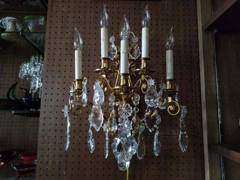 French gilt bronze bracket lamp 5灯