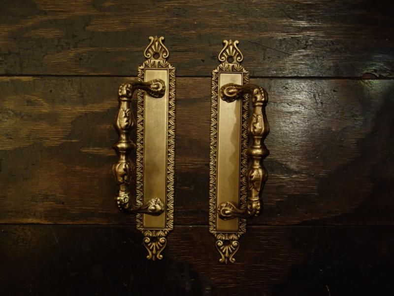 Italian brass door handle PAIR