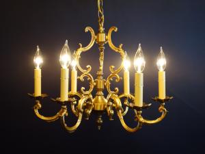 French brass cage chandelier 6灯