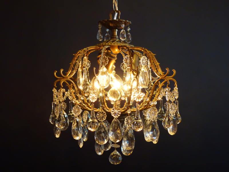 Spanish brass cage chandelier 3灯