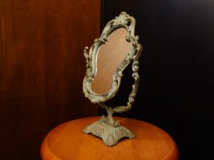 Italian brass stand mirror