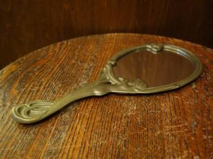 Italian brass LADY hand mirror
