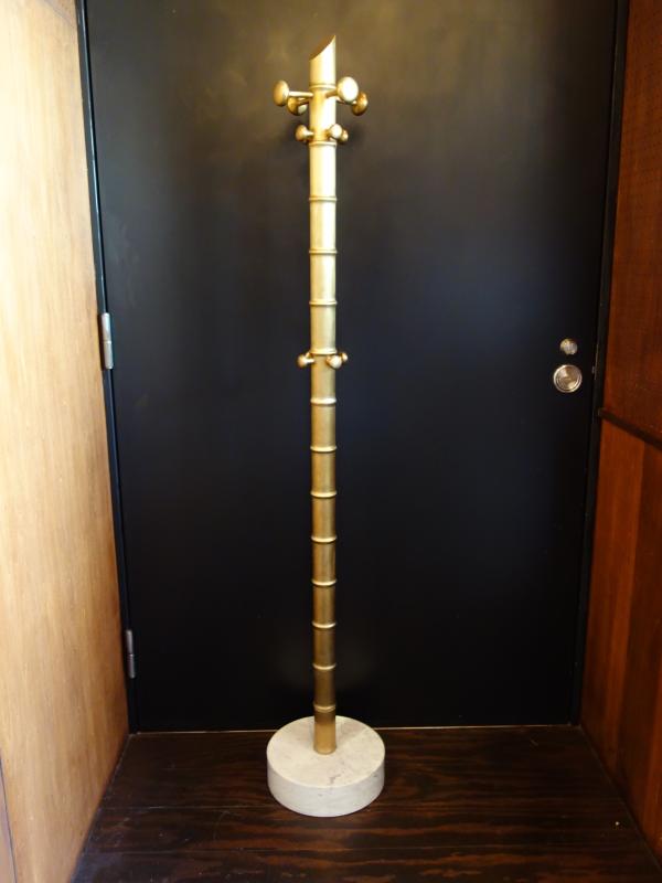 Italian marble bamboo coat rack