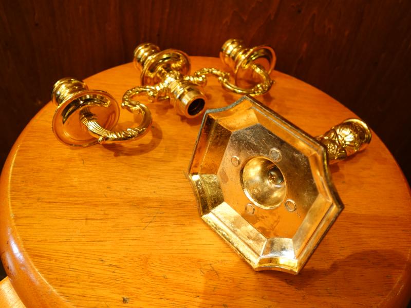 インテリア・ディスプレイ雑貨　キャンドルホルダー　LCM 7444　Italian gold candle holder 3（6）