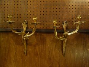 Italian brass wall candle holder PAIR