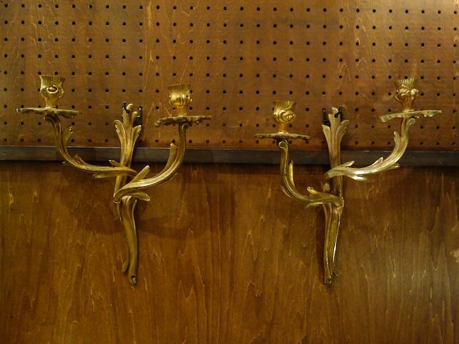 Italian brass wall candle holder PAIR