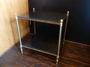 Italian black marble & brass table