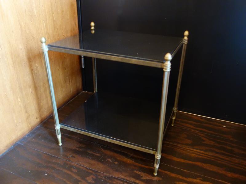 Italian black marble & brass table
