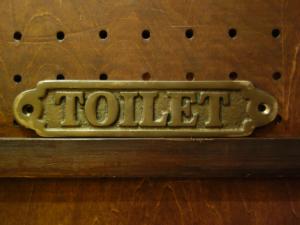 Italian brass ”TOILET” sign plate
