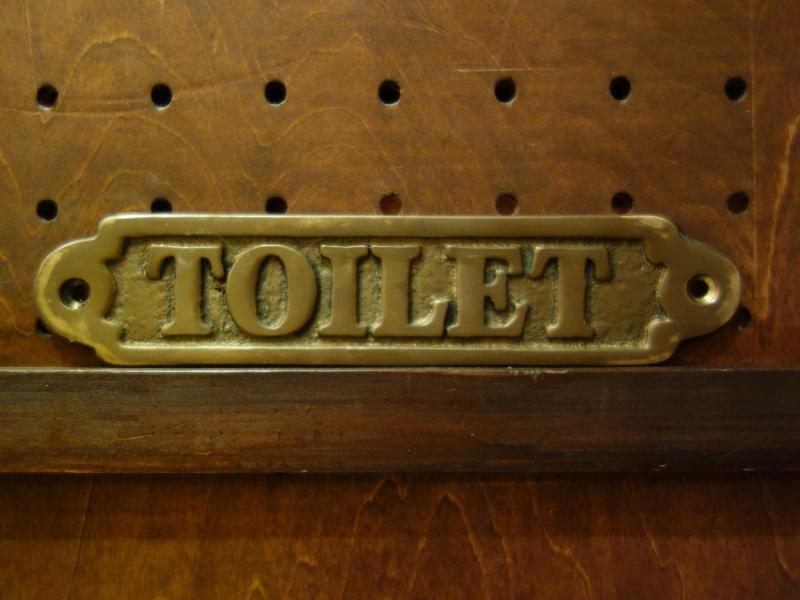 Italian brass ”TOILET” sign plate