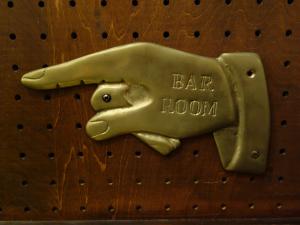Italian brass hand ”BAR ROOM” sign plate