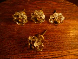 French glass & brass cabinet knob