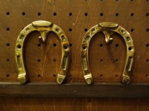 Italian brass horse shoe hook