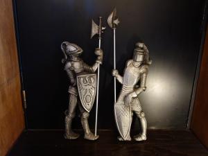 silver knight emblem wall ornament PAIR