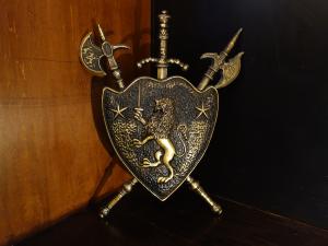 LION emblem wall ornament PAIR