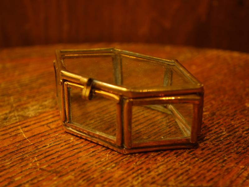 Italian glass & brass display case
