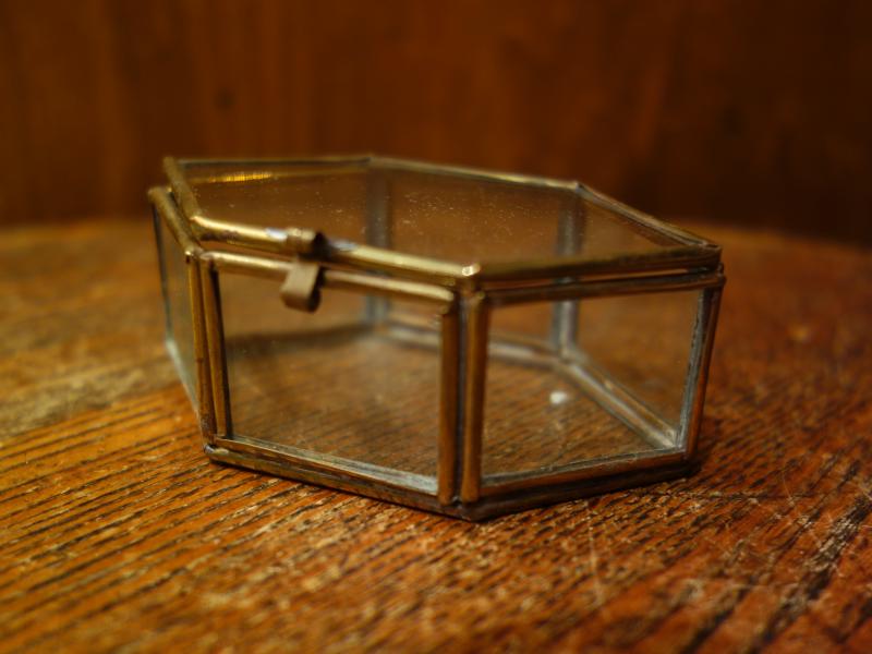 Italian glass & brass display case