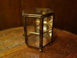 Italian glass & brass display case