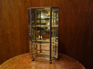 Italian glass & brass display case